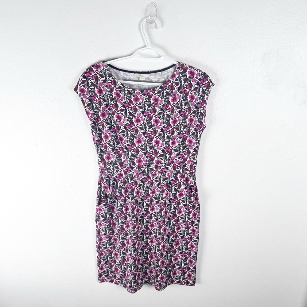 BODEN Florrie 100% Cotton Floral Short Sleeves Pockets Jersey Knit Dress 8P Boho